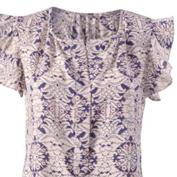 Cabi Flutter Sleeve Print Blouse Top Style #3074 - Picture 8 of 8